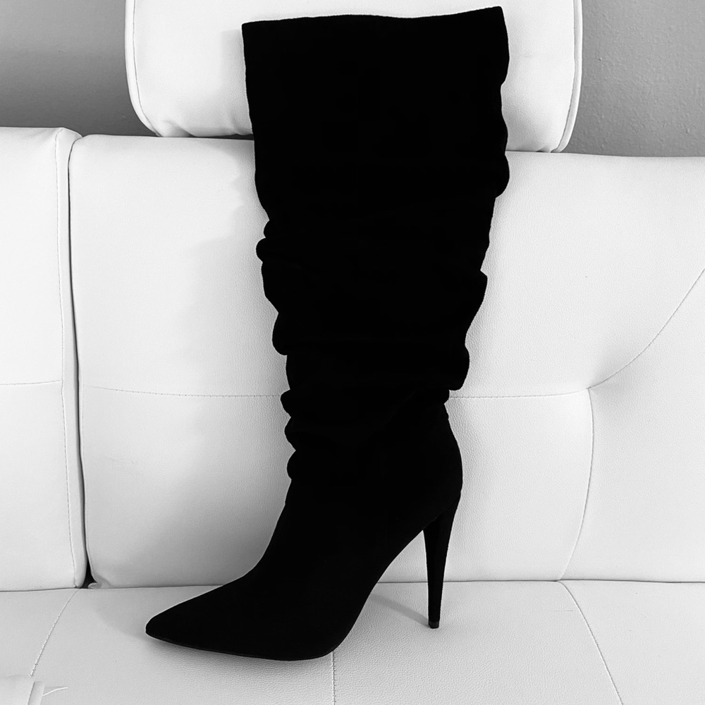 Black Stilletto Knee High Boots, Size 11